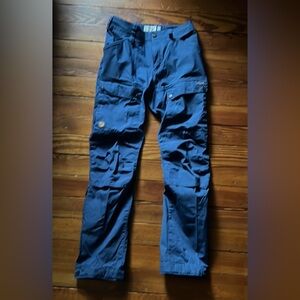 Fjallraven Women's Keb Curved Trousers Size 4/27 Indigo Blue Regular 32 L
